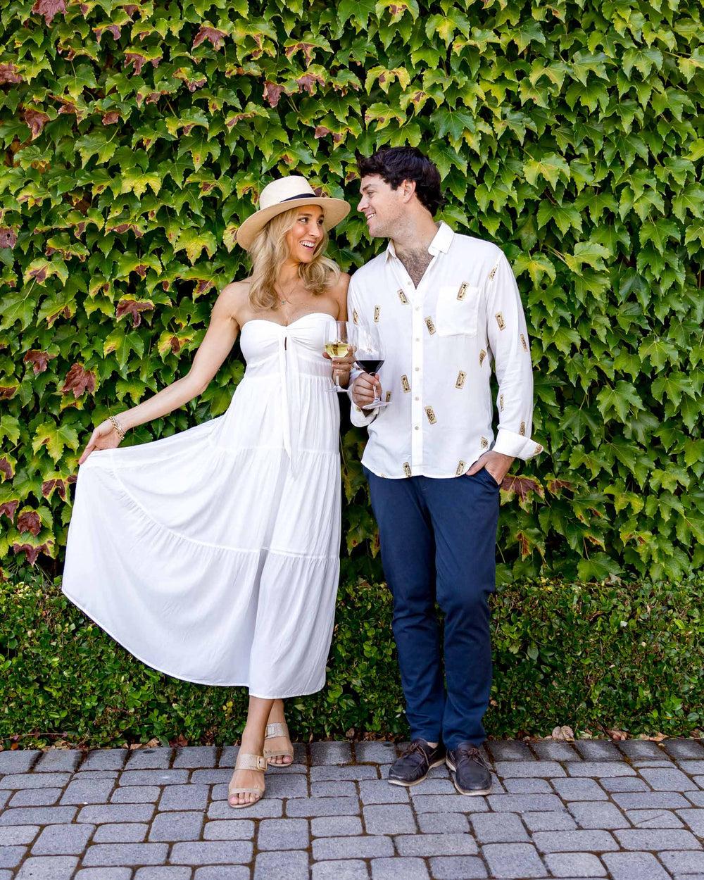 The Jetset - White Bamboo Bandeau Maxi Dress Product Image