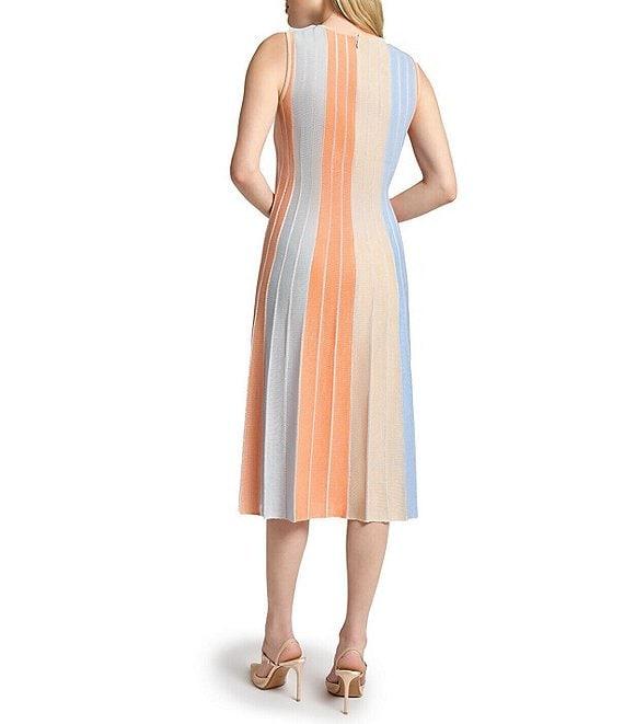 MISOOK Lurex Knit Stripe Scoop Neck Sleeveless Maxi Dress Product Image