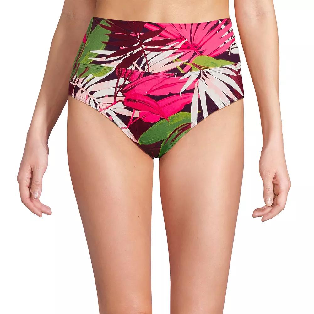 Women's Lands' End Chlorine Resistant Fold Over High Waisted Bikini Bottoms,  Product Image