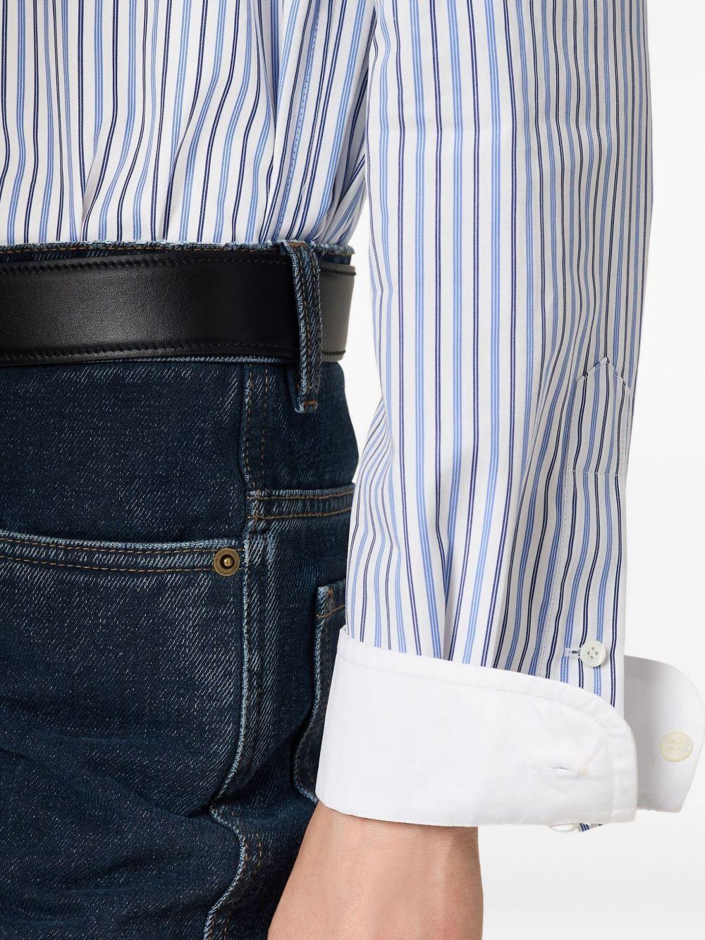 striped logo-embroidered shirt Product Image