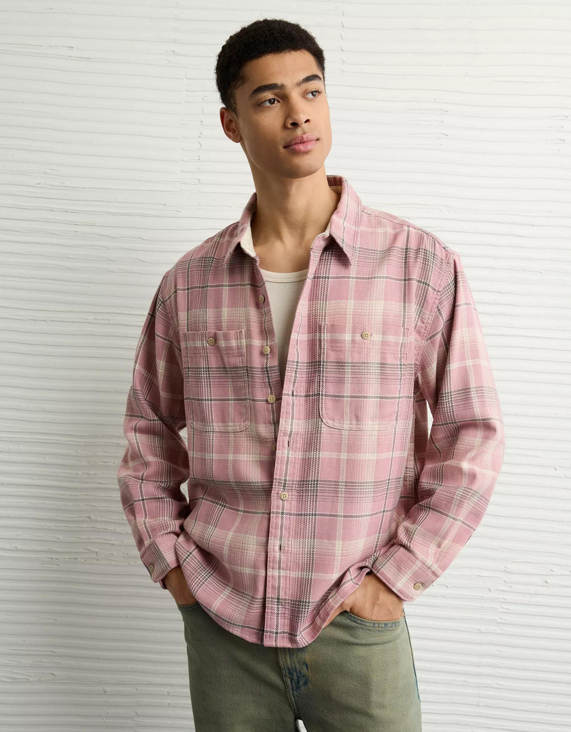 AE Textured Flannel Shirt Product Image