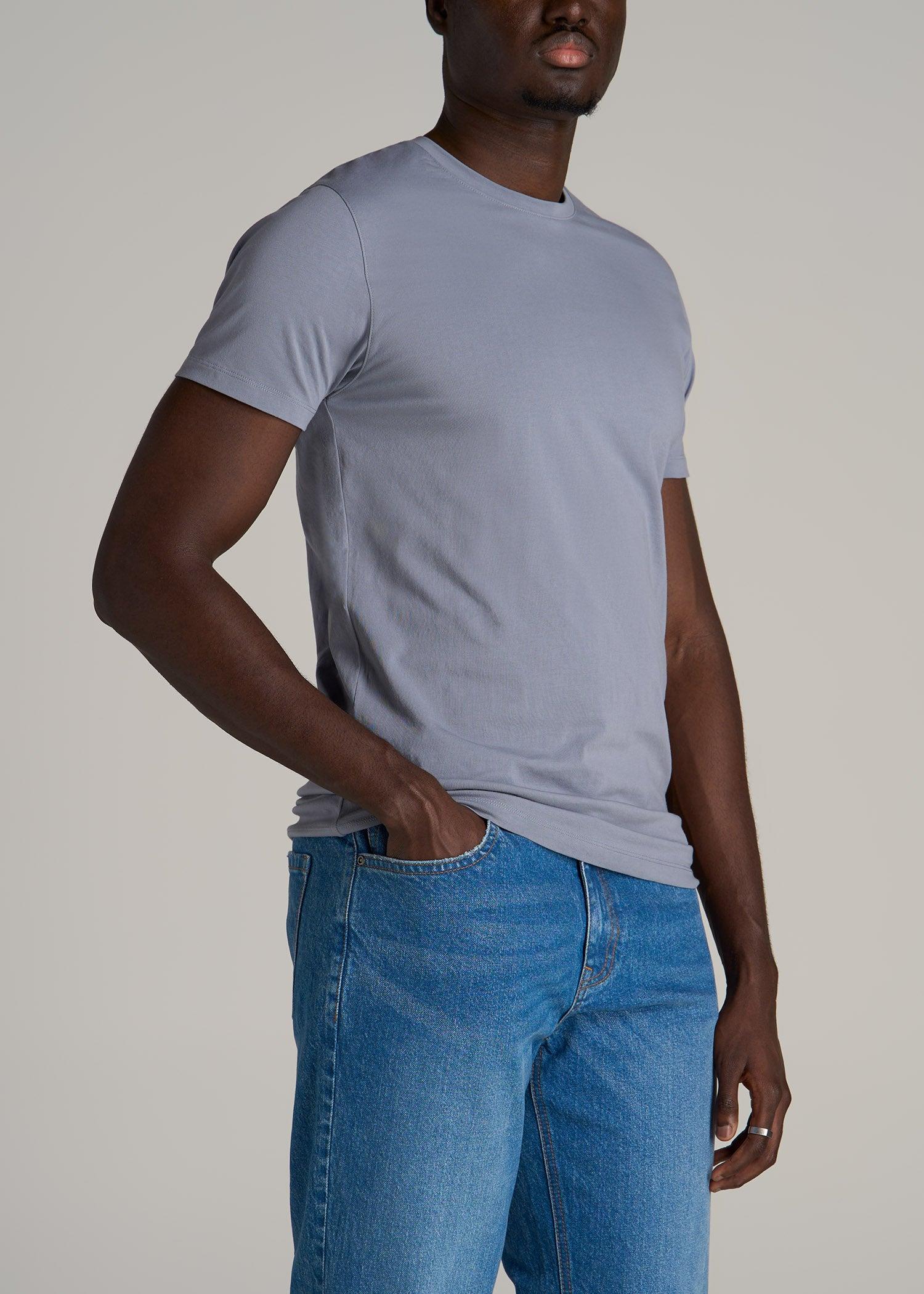 The Essential MODERN-FIT Crewneck Tee for Tall Men in White Male Product Image