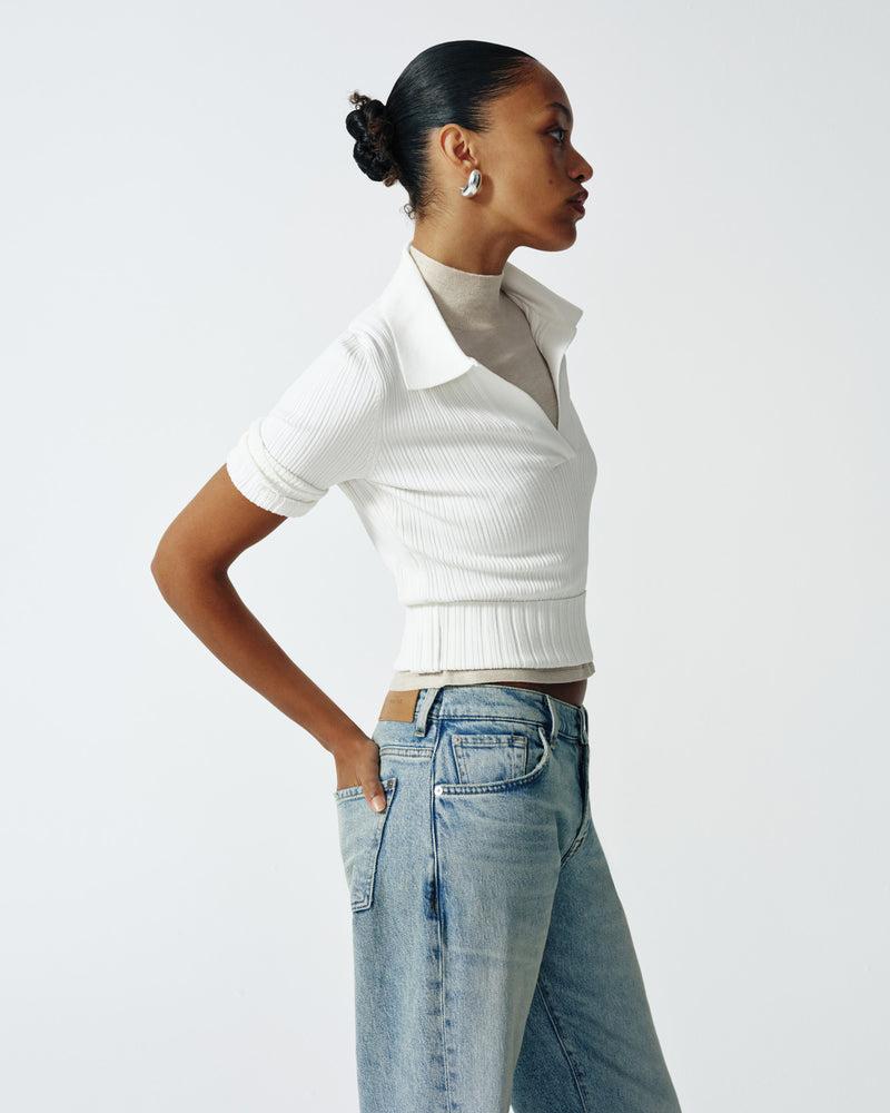 Ribbed Henley Sweater Product Image