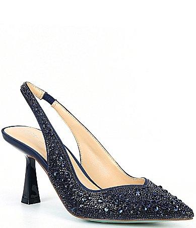 Blue by Betsey Johnson Clark Rhinestone Slingback Pumps Product Image