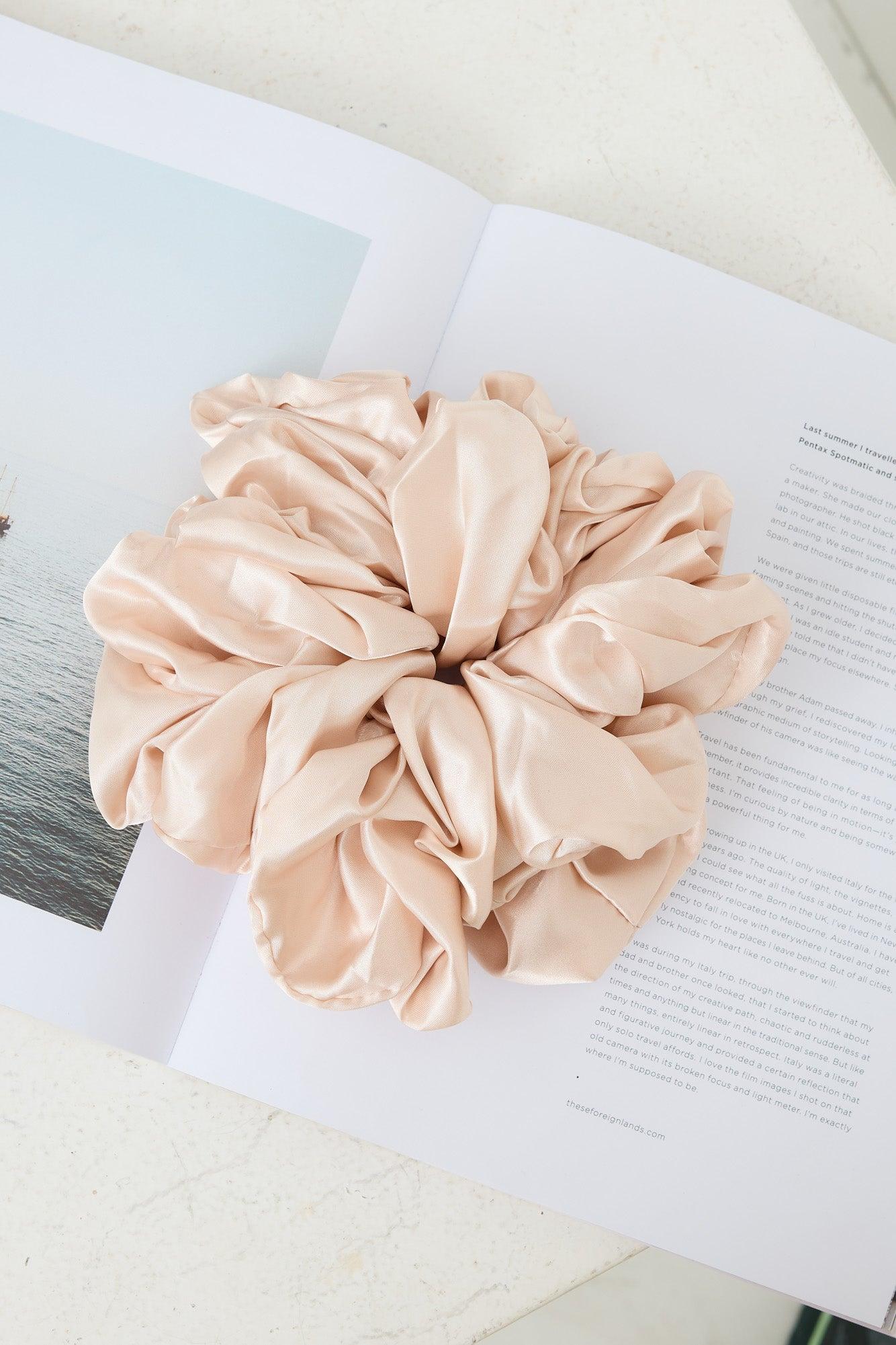 Jumbo Sleep Silk/Satin Scrunchie Champagne Product Image