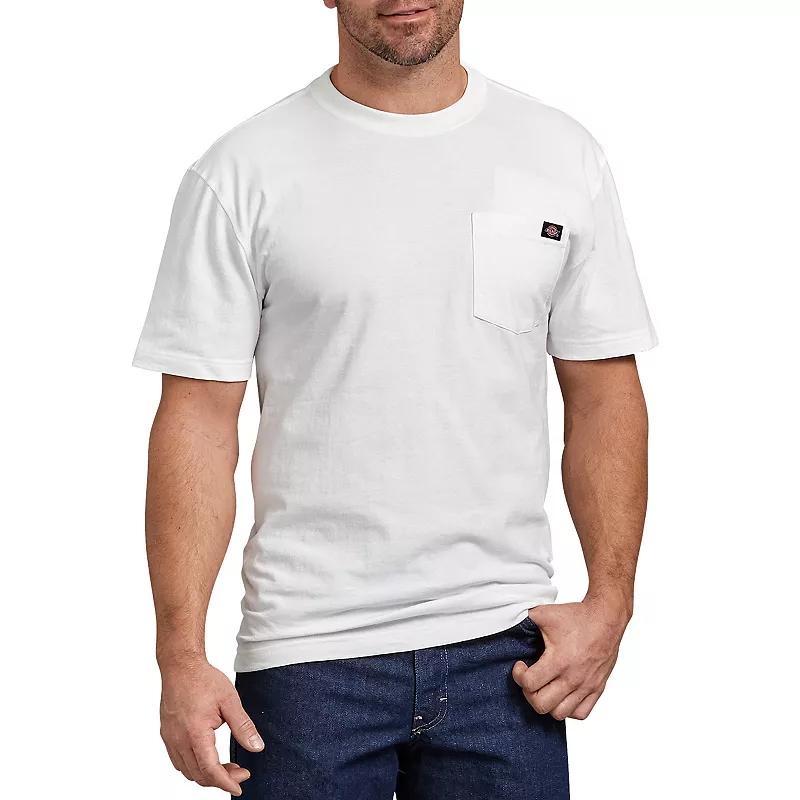 Dickies Men's Short Sleeve Relaxed Fit Pocket T-Shirt - White L: Heavyweight Cotton Crew, Jersey Pullover Product Image