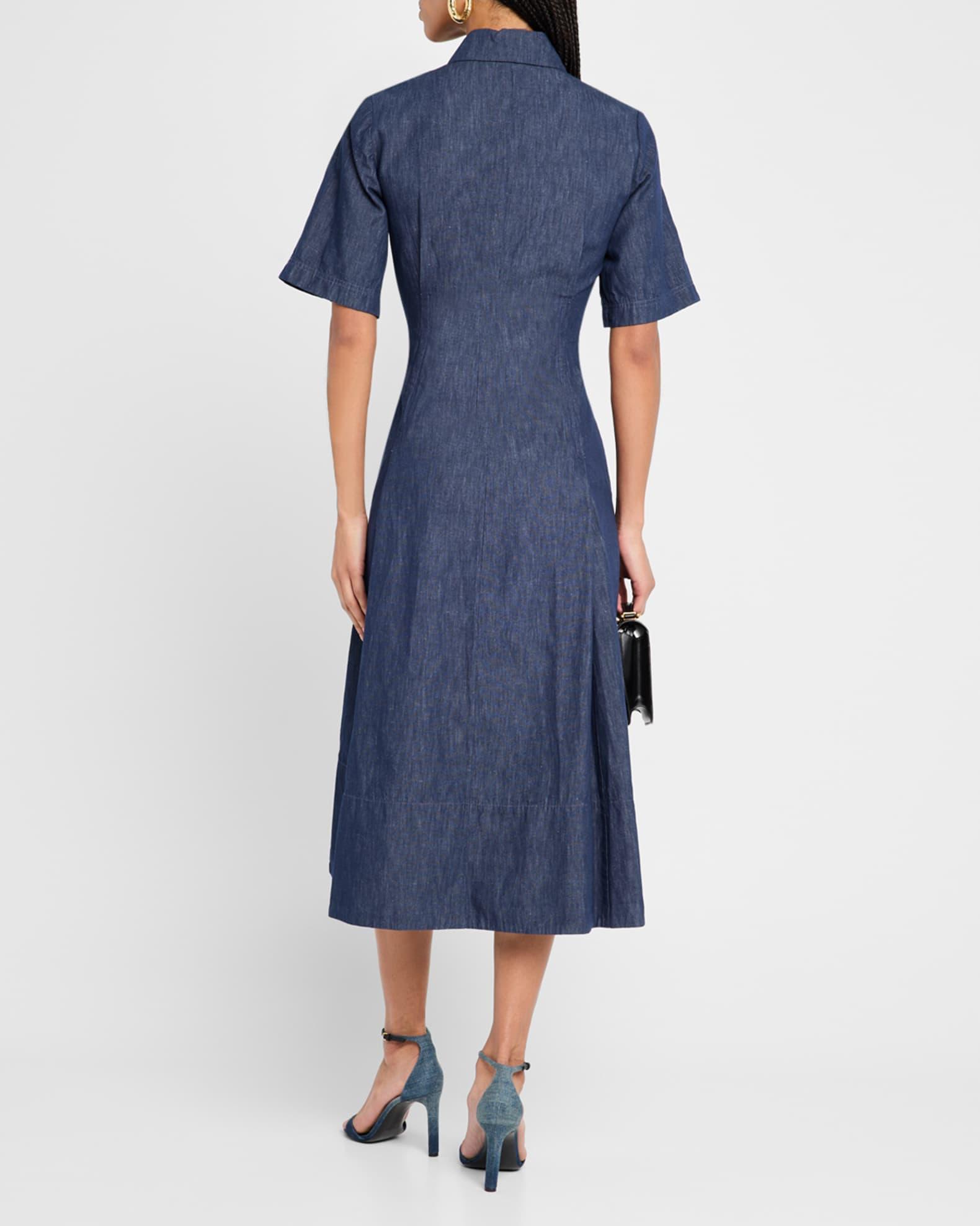 Short-Sleeve Denim Shirtdress Product Image