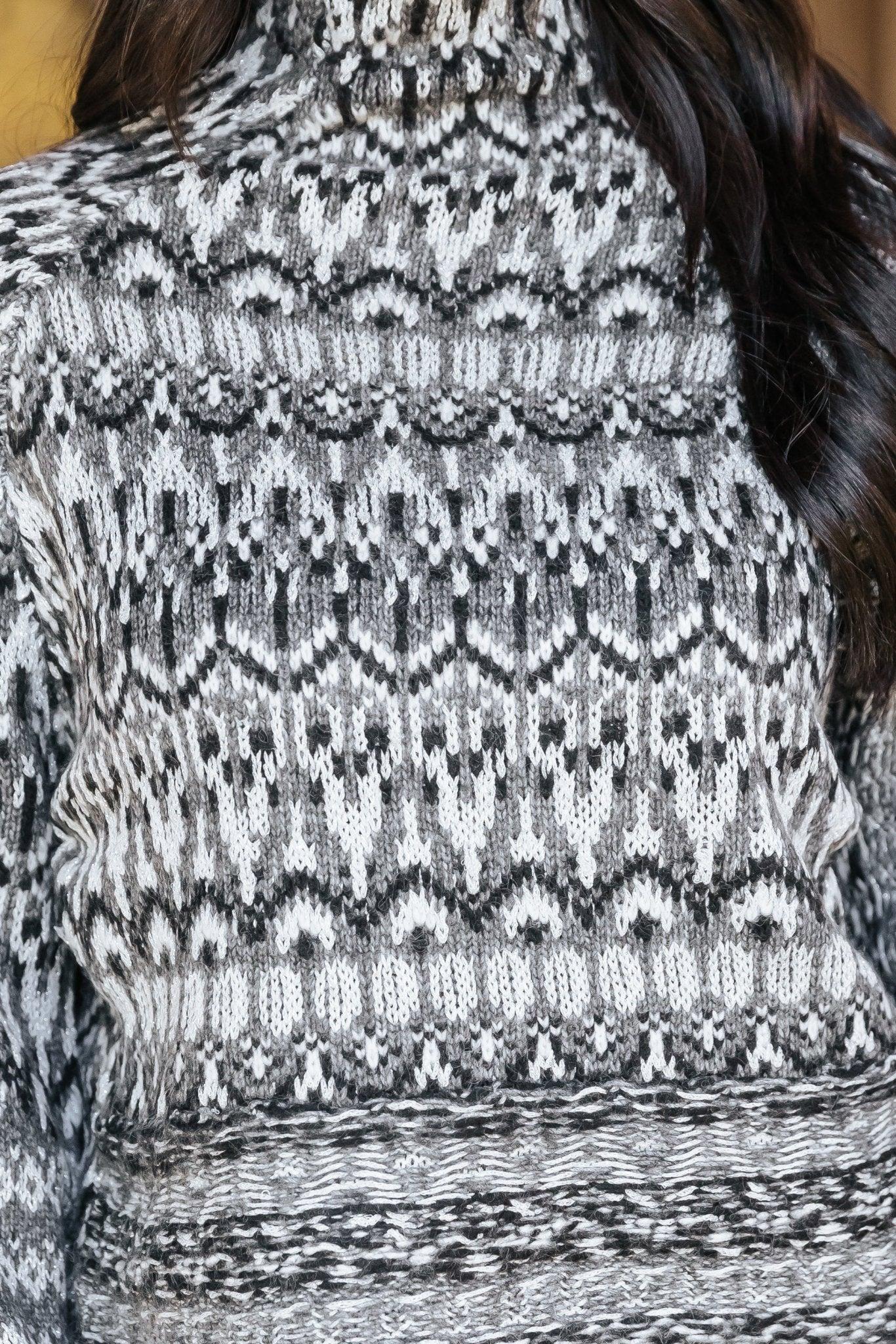 Steve Madden Grey Fair Isle Indie Sweater - FINAL SALE Product Image
