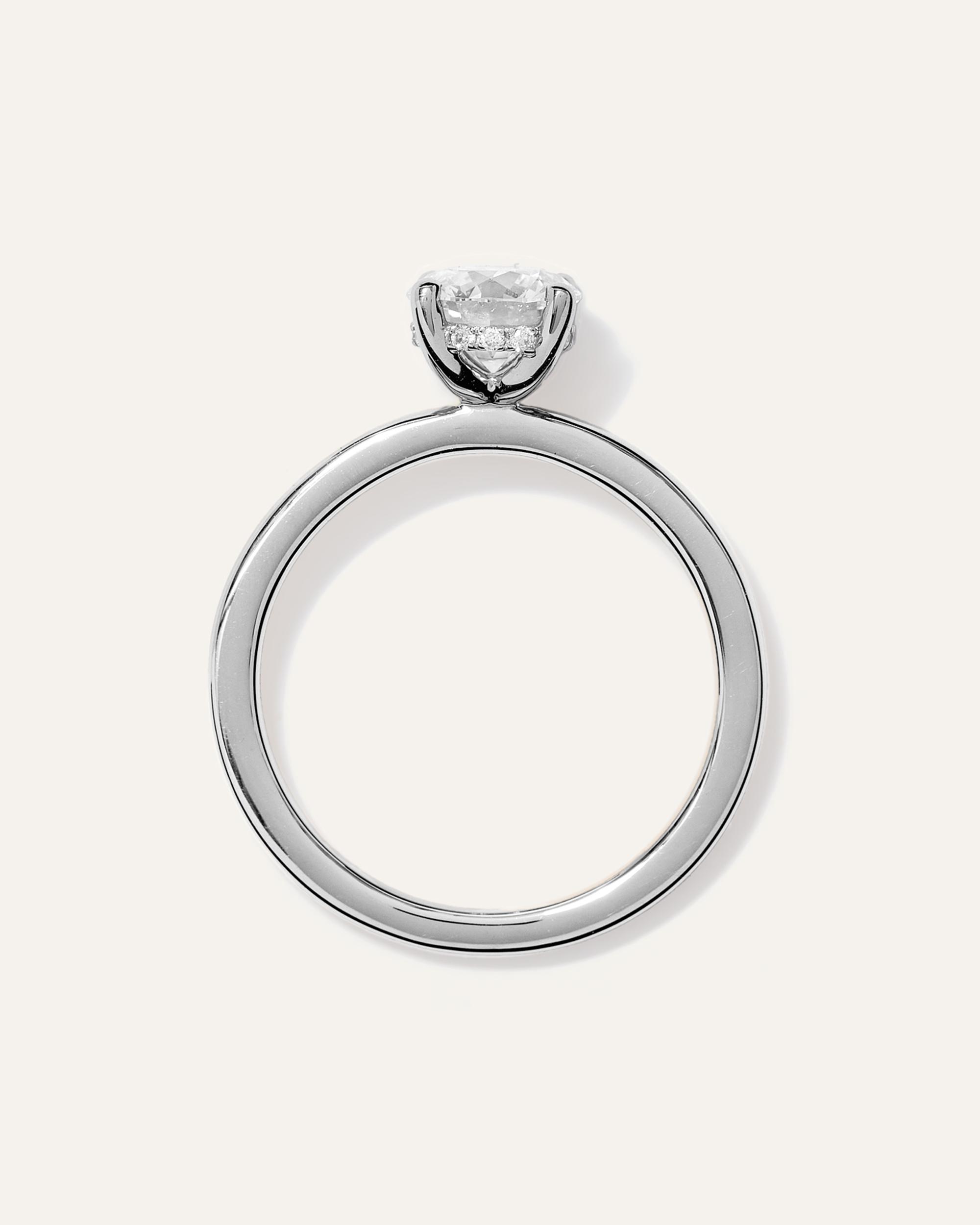 Quince | Women's Lab Grown Diamond Round Petite Hidden Halo Engagement Ring Product Image