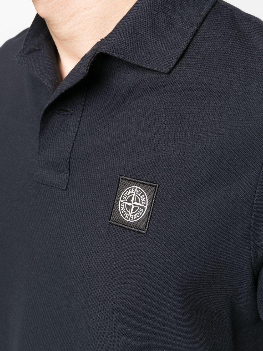 STONE ISLAND Mens Black Brand-patch Regular-fit Stretch-cotton Polo Shirt Xl Product Image