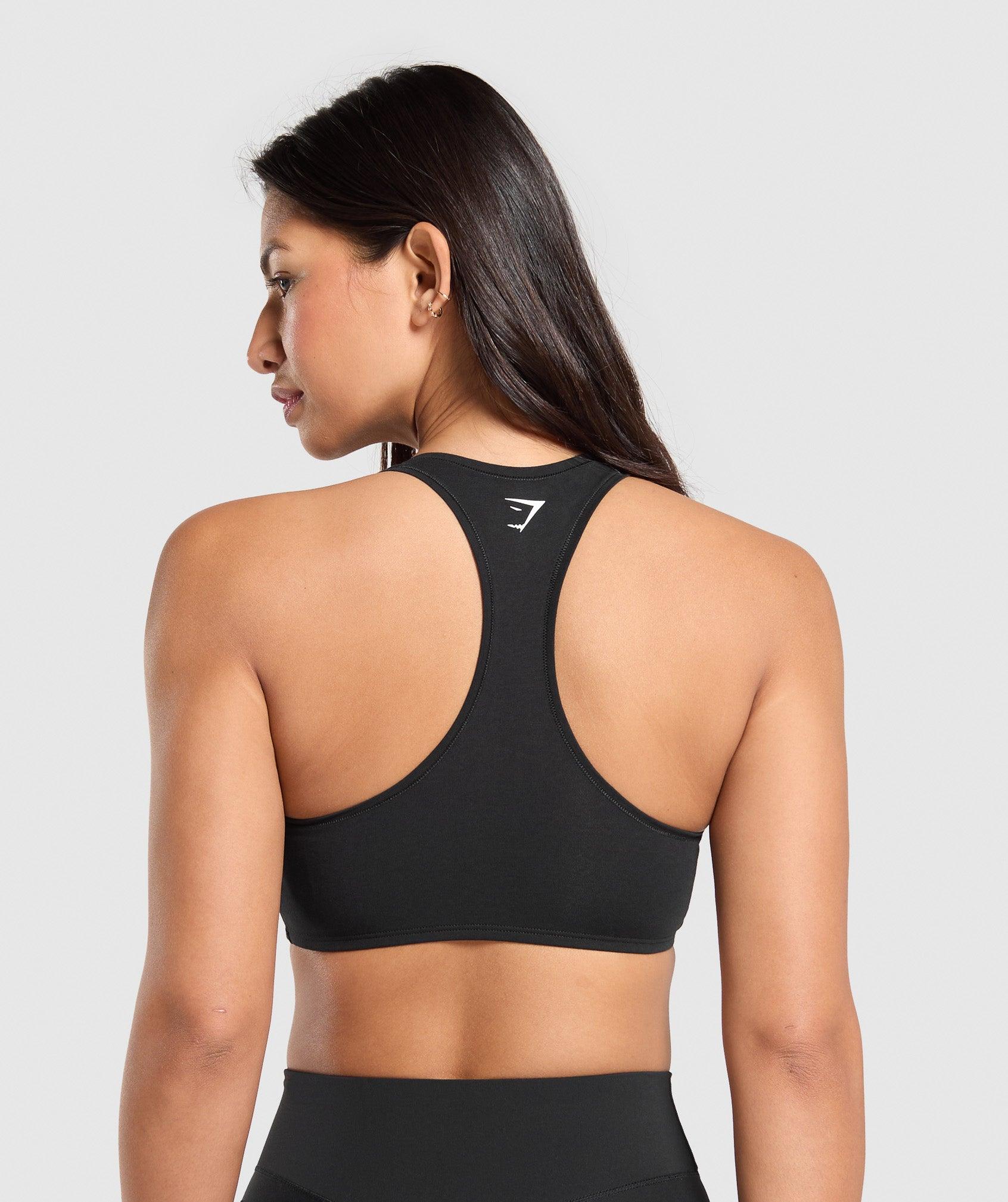 Gymshark Lifestyle Club Cotton Bralette - Black Female Product Image