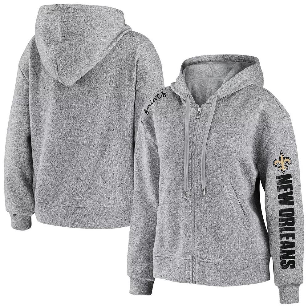 Women's WEAR by Erin Andrews Heathered Gray New Orleans Saints Full-Zip Hoodie,  Product Image