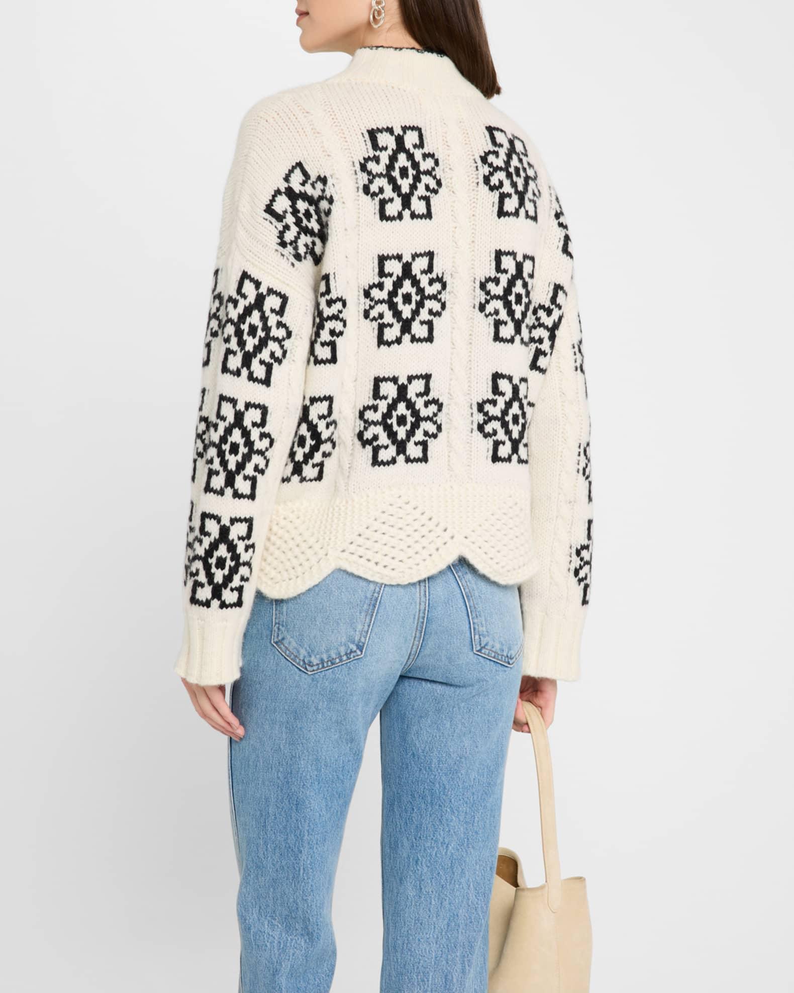 Sienna Cable-Knit Intarsia Sweater Product Image