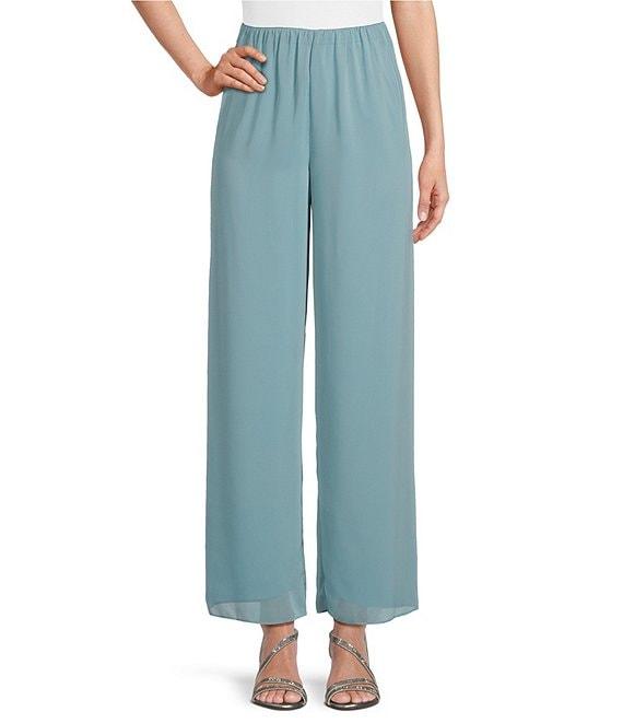 Alex Evenings Wide Leg Mid Rise Chiffon Pants Product Image
