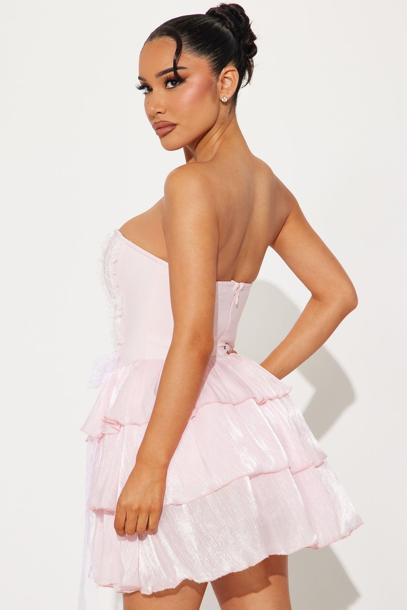 Real Life Doll Bandage Mini Dress - Pink Product Image