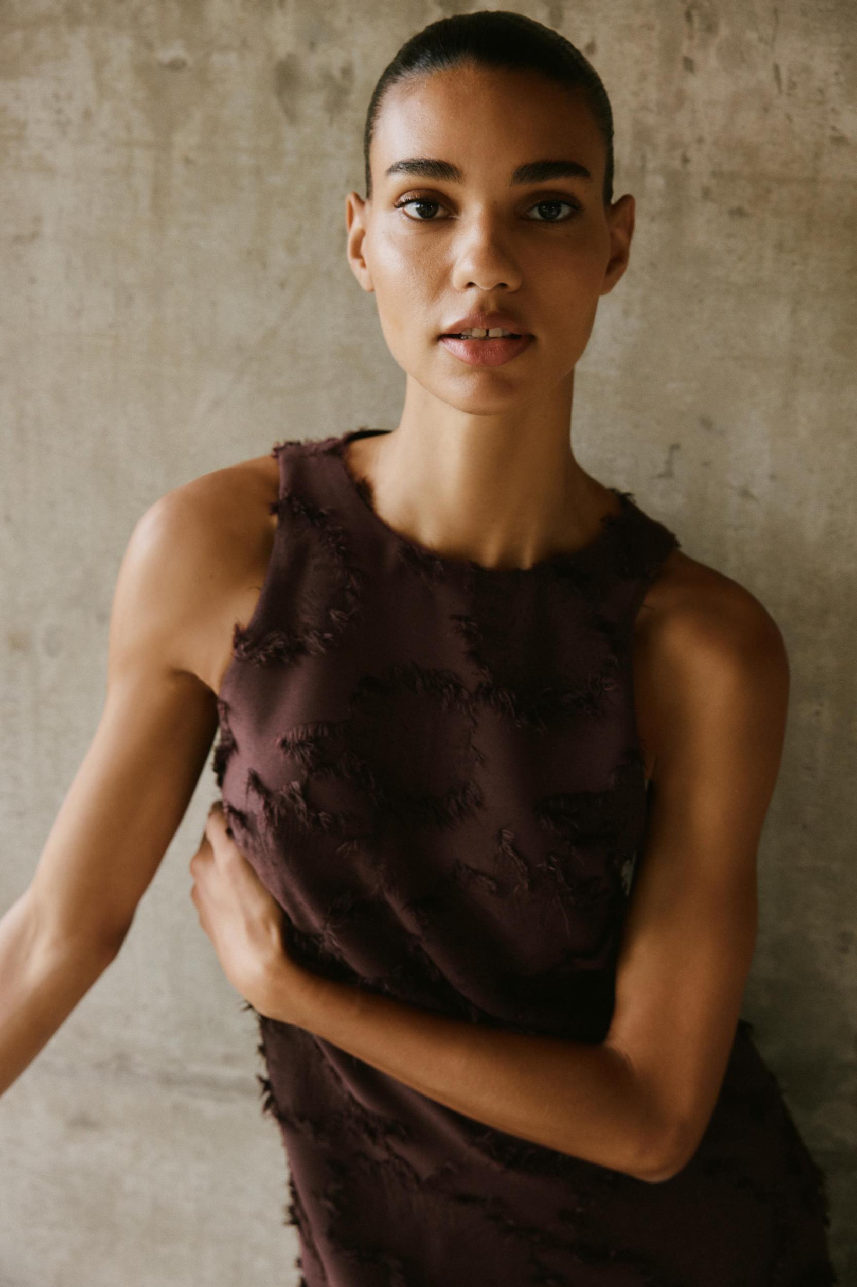 TEXTURED KNIT MINI DRESS Product Image