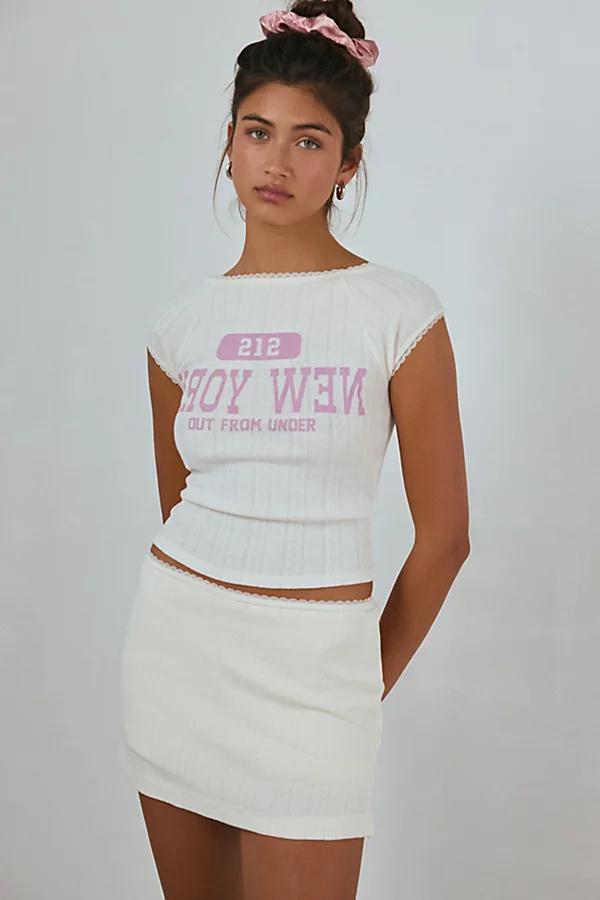 Out From Under Perfect Pointelle Knit Boatneck Tee Womens at Urban Outfitters Product Image