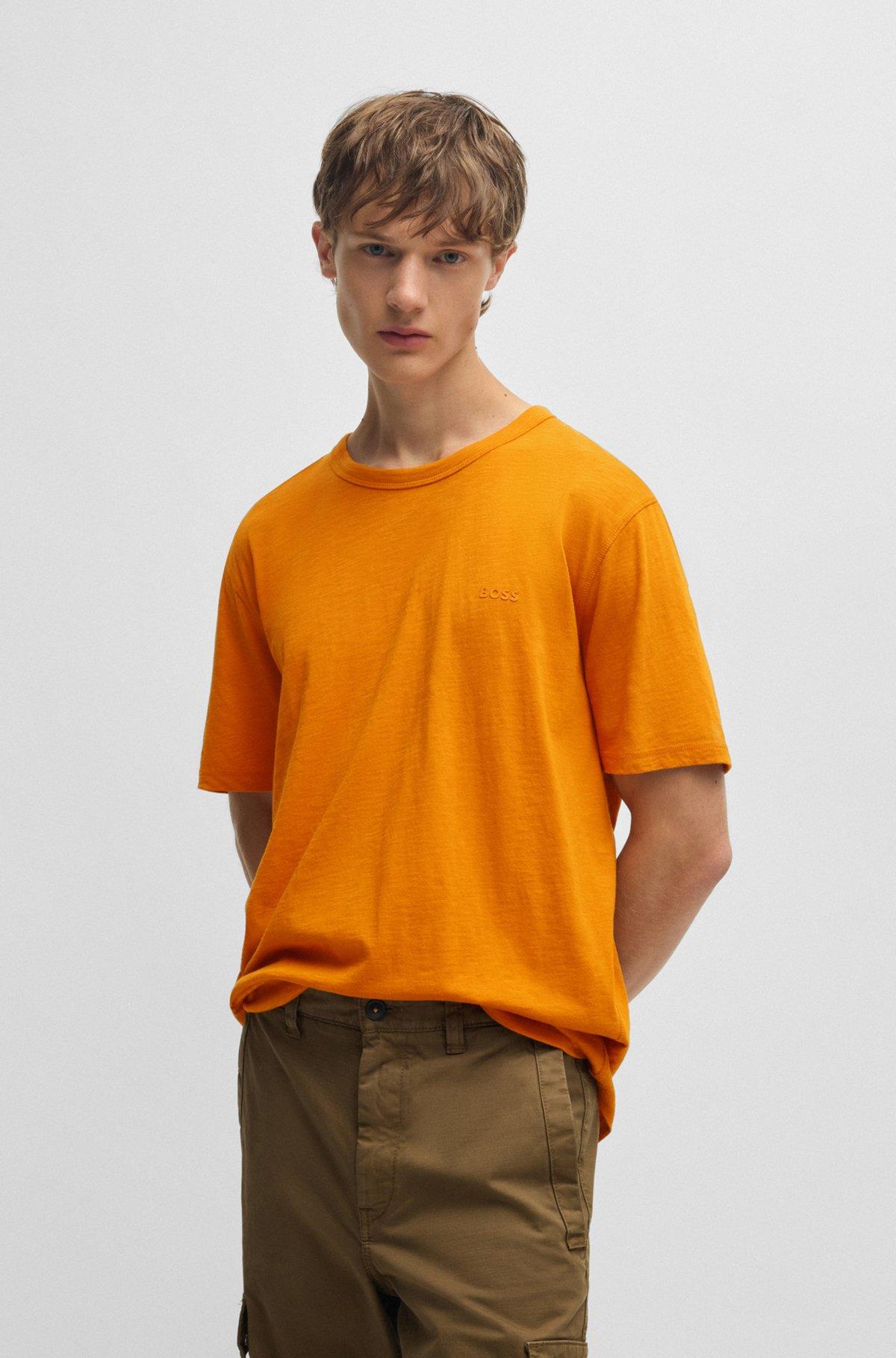 Regular-fit T-shirt in cotton with mouline logo Product Image