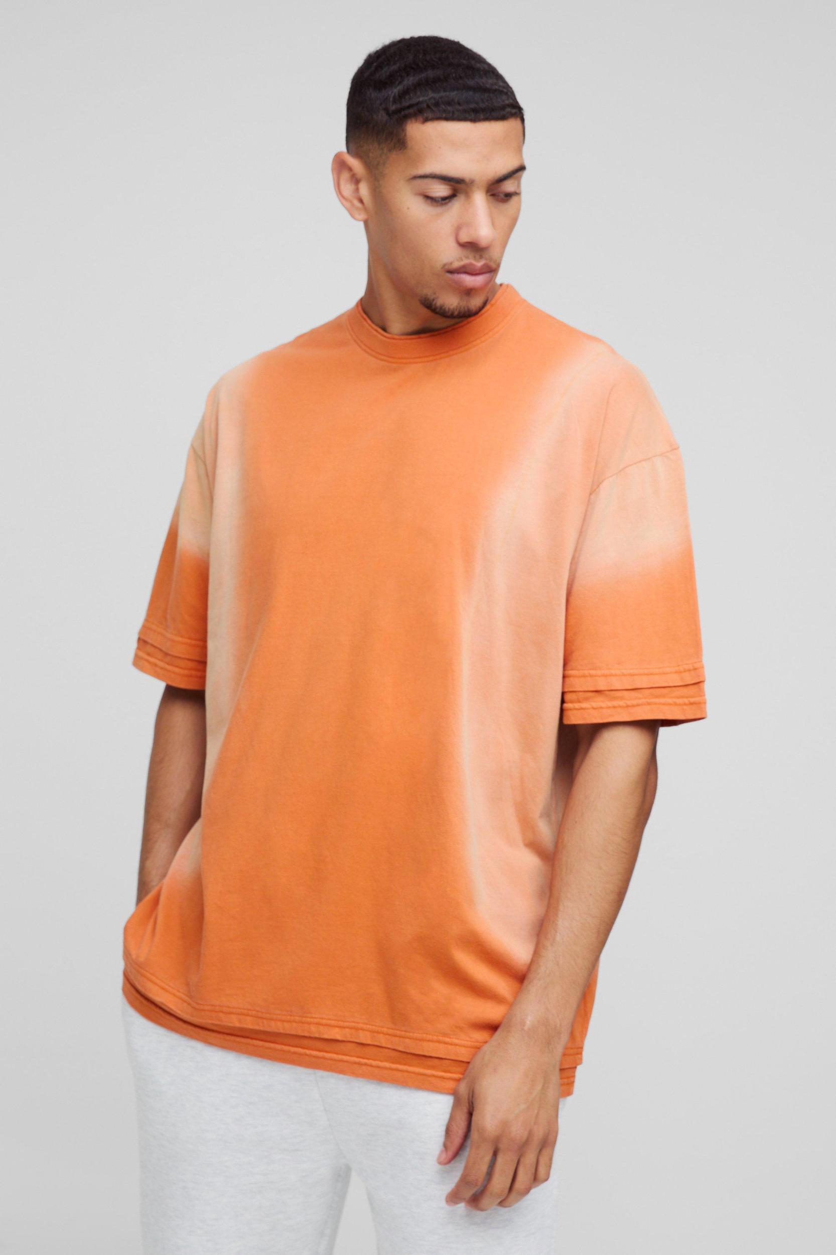 Oversized Faux Layer Spray Wash T-Shirt | boohooMAN USA Product Image