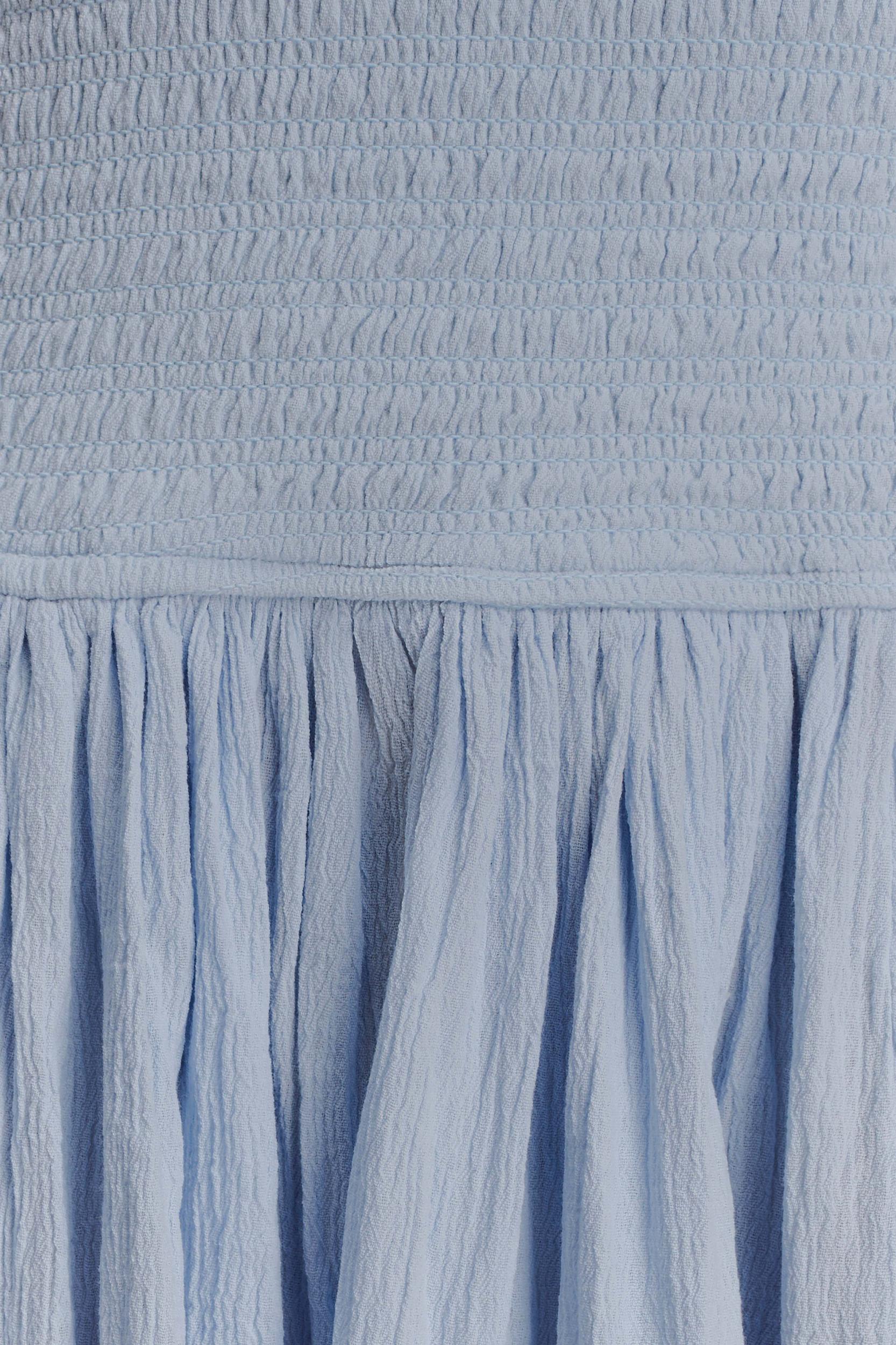 Maureen Cotton Shirring Maxi Dress - Powder Blue Product Image