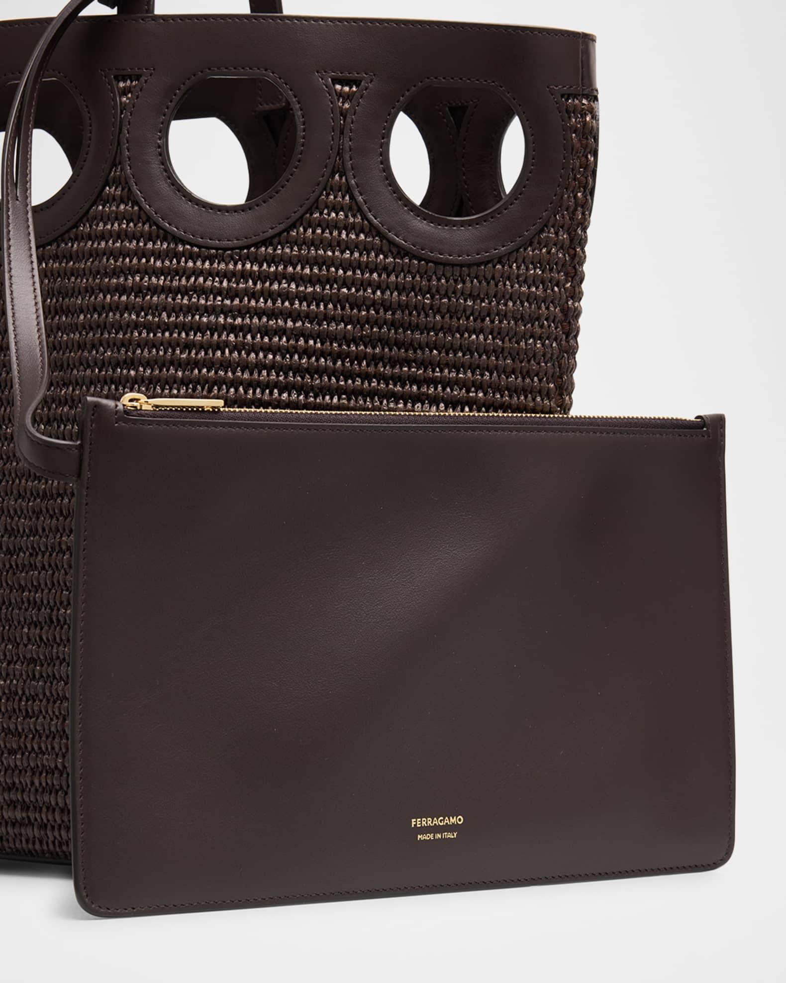 Gancio Cutout Raffia Tote Bag Product Image