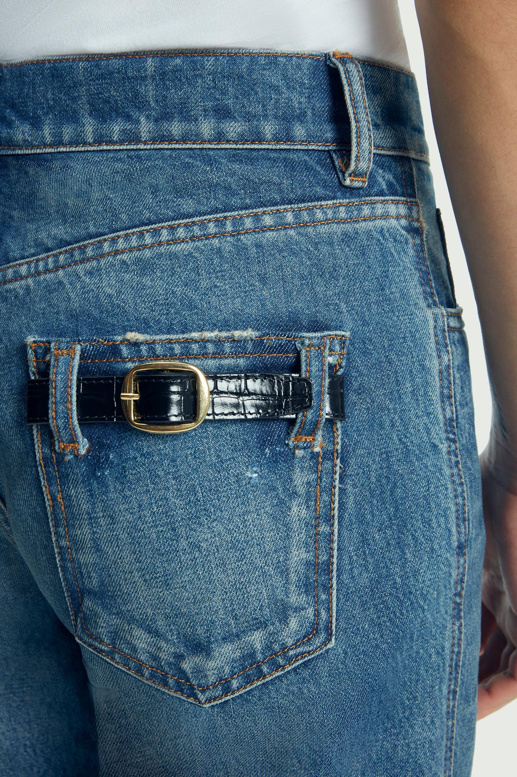 Straight Leg Denim Pants Product Image