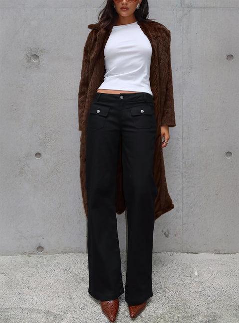 Benicale Low Rise Cargo Pants Black Product Image