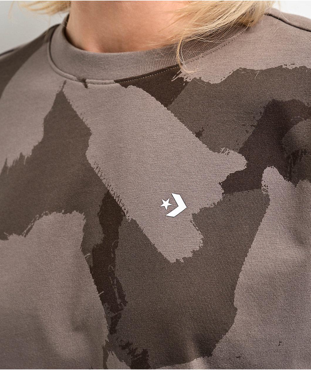 Converse Camo Grey Boxy Crop T-Shirt Product Image
