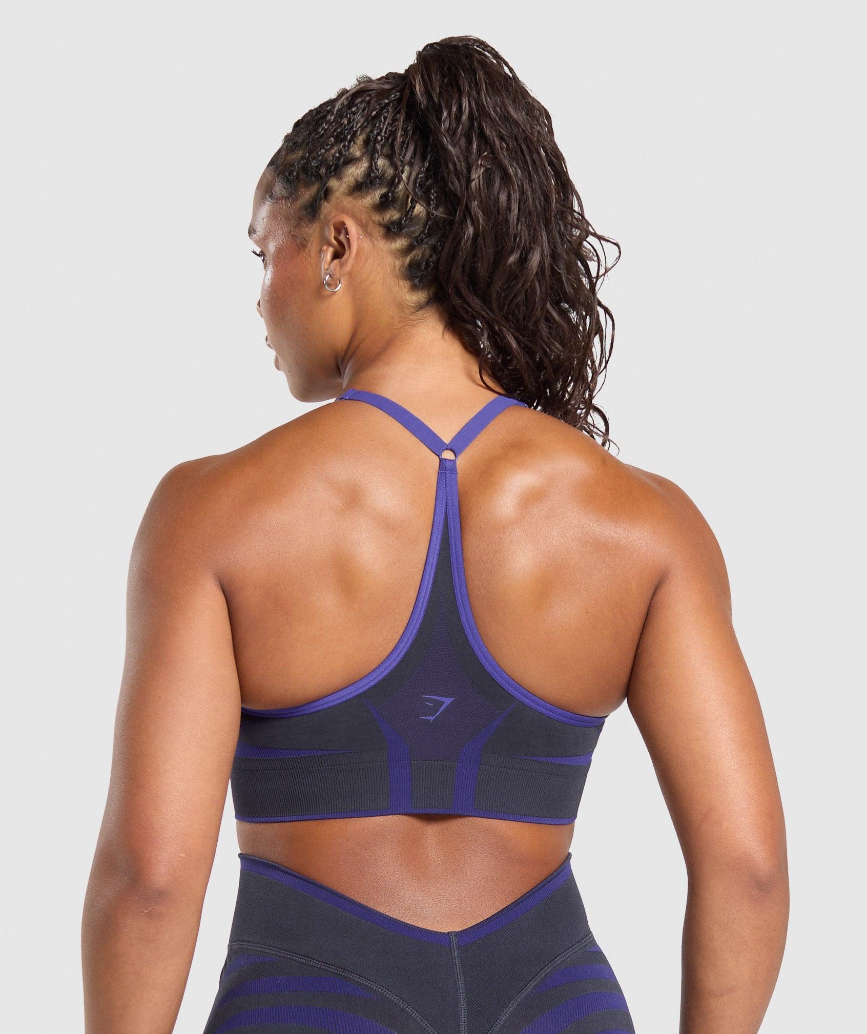 Gymshark Apex Lift  Seamless Sports Bra - Heavy Blue/Cobalt Purple Female Product Image