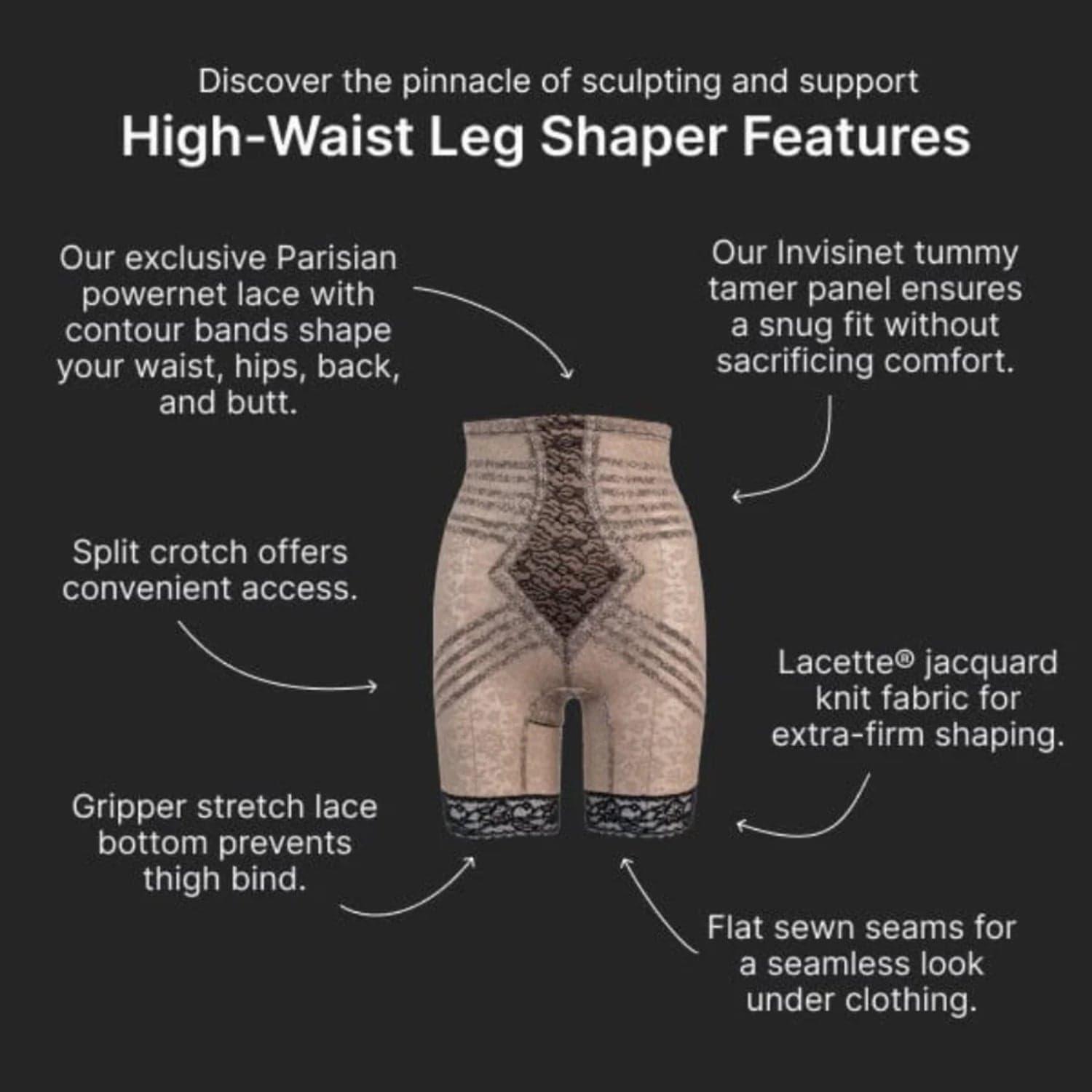 Style 6207 |  No Roll High Waist Lace Thigh Slimmer with Extra Firm Support Product Image