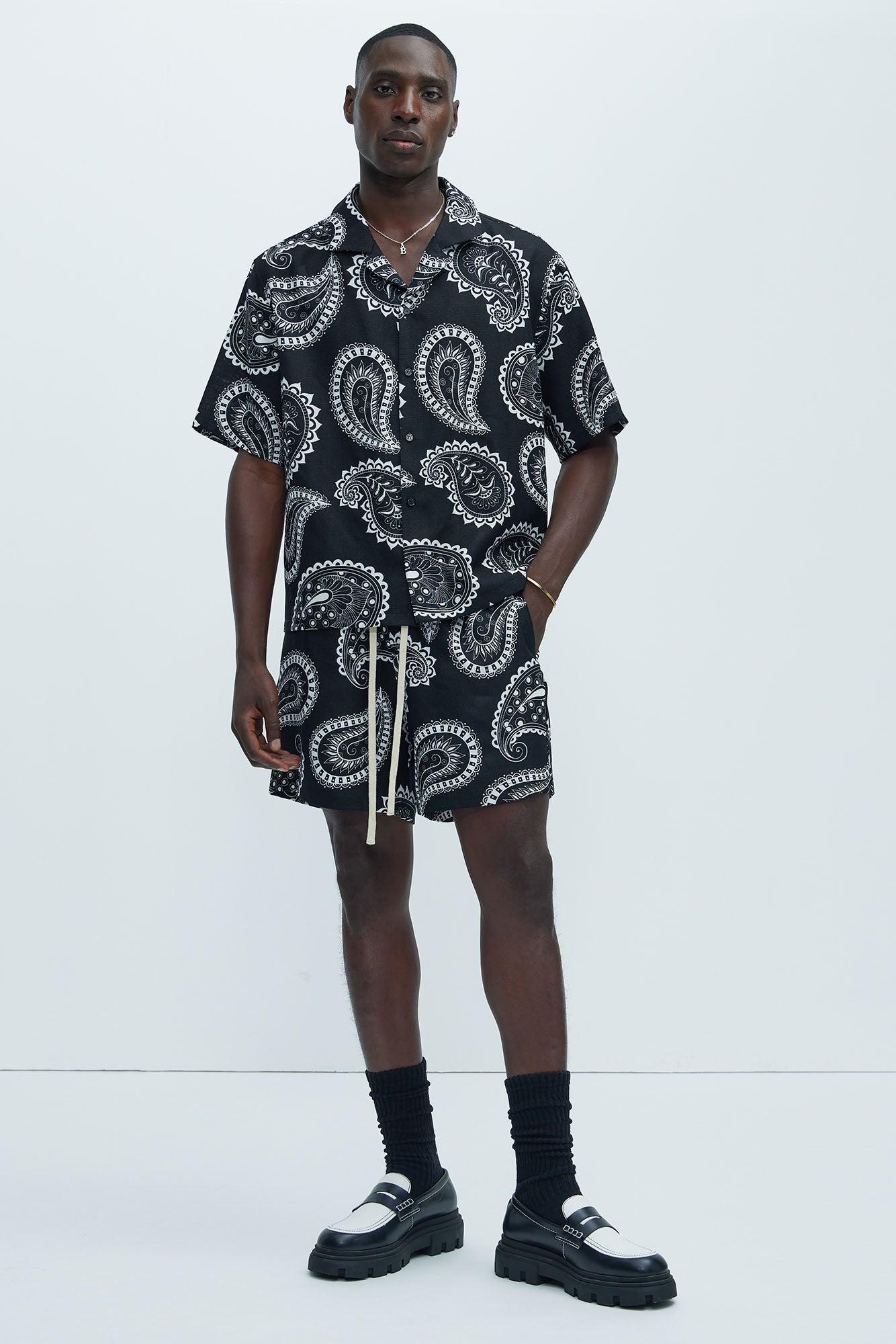 Laredo Paisley Warm Up Shorts - Black/White Product Image