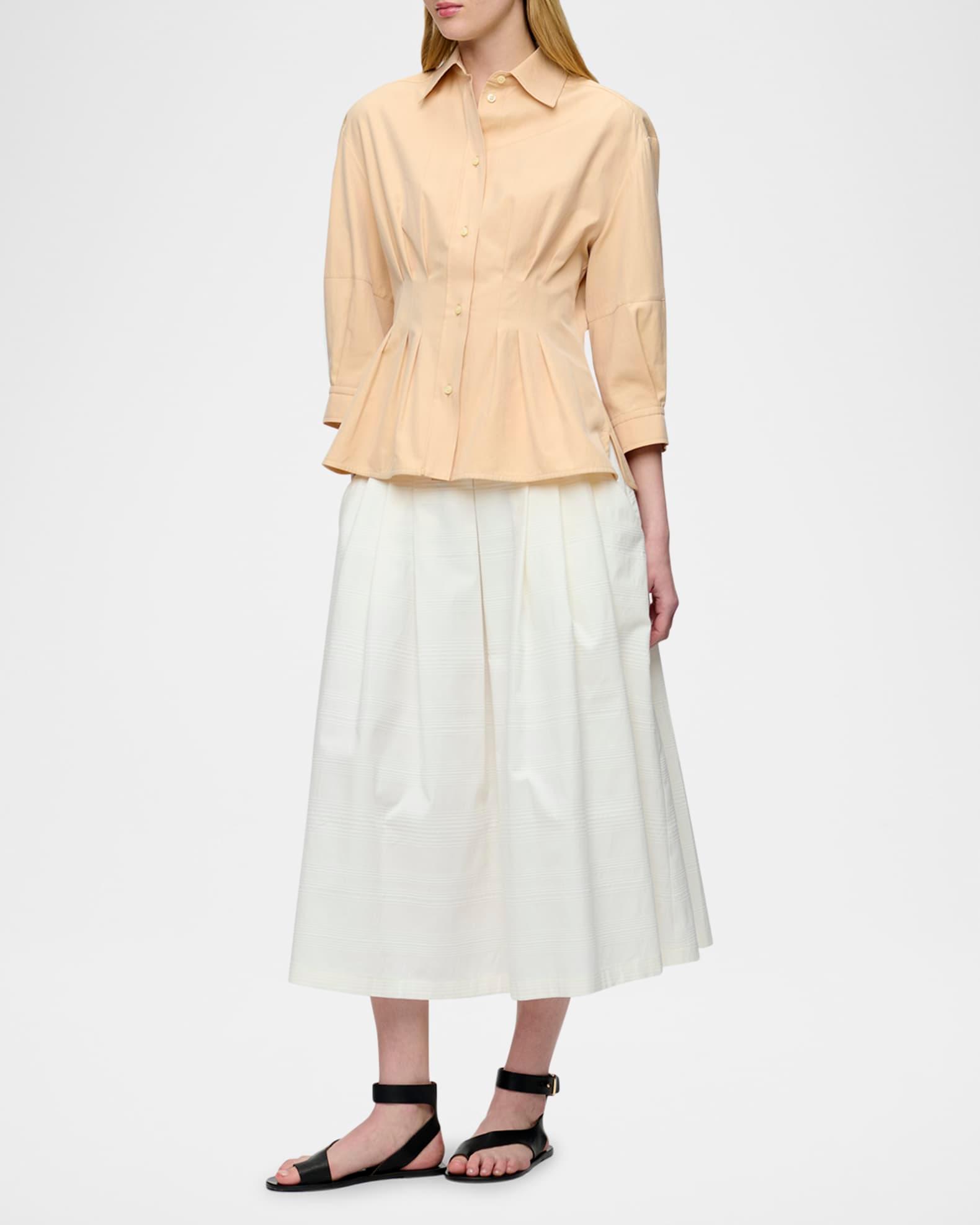 Rhessa Pleated Cotton Shirt Product Image