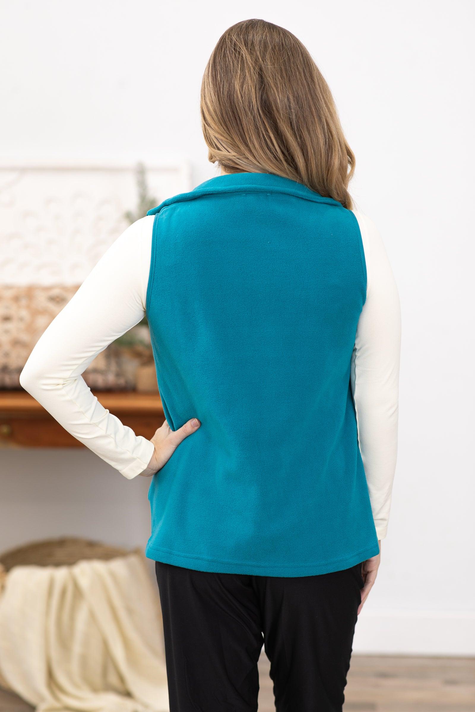 Teal Fleece Vest Product Image