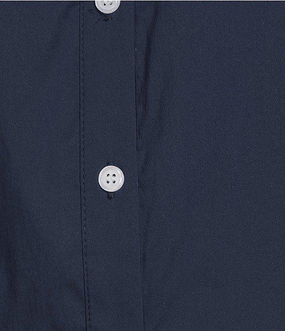 Addison Bay Sailor Solid Woven Long Puff Sleeve Button Front A-Line Dress Product Image