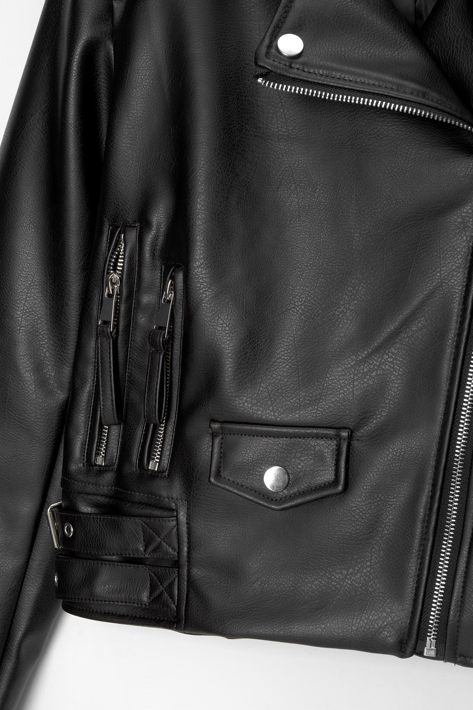 Leather effect biker jacket Product Image