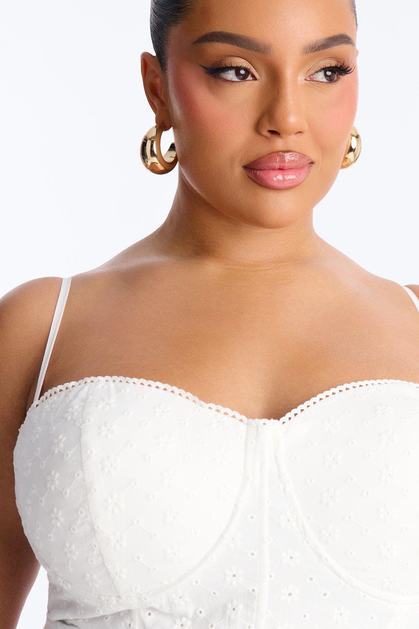 Sweet Pea Eyelet Mini Dress - White Female Product Image
