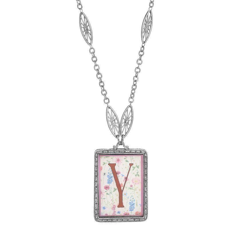 1928 Floral Motif Initial Pendant, Womens, G Product Image