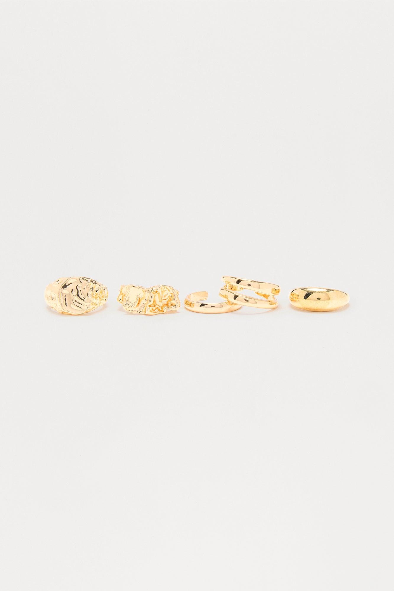Stacked City Ring Set - Gold Male Product Image