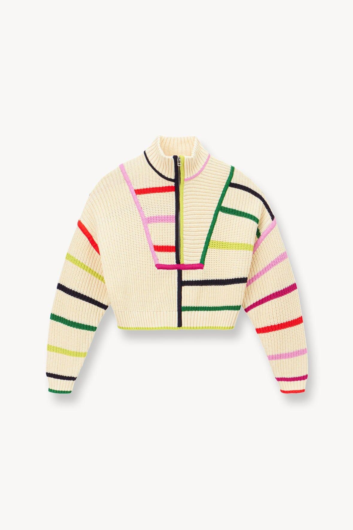 CROPPED HAMPTON SWEATER | CREAM RAINBOW MULTI Product Image
