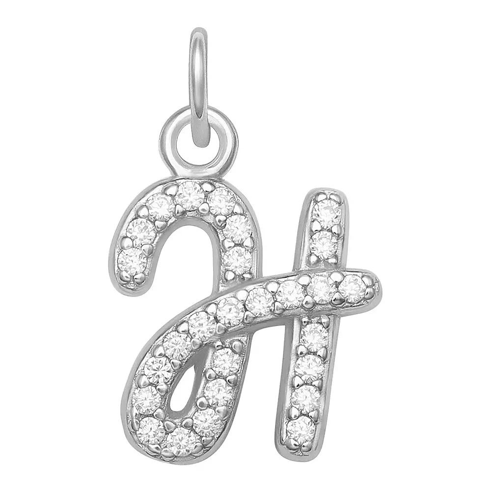LC Lauren Conrad Sterling Silver Cubic Zirconia Initial Charm, Womens, Gold Tone O Product Image