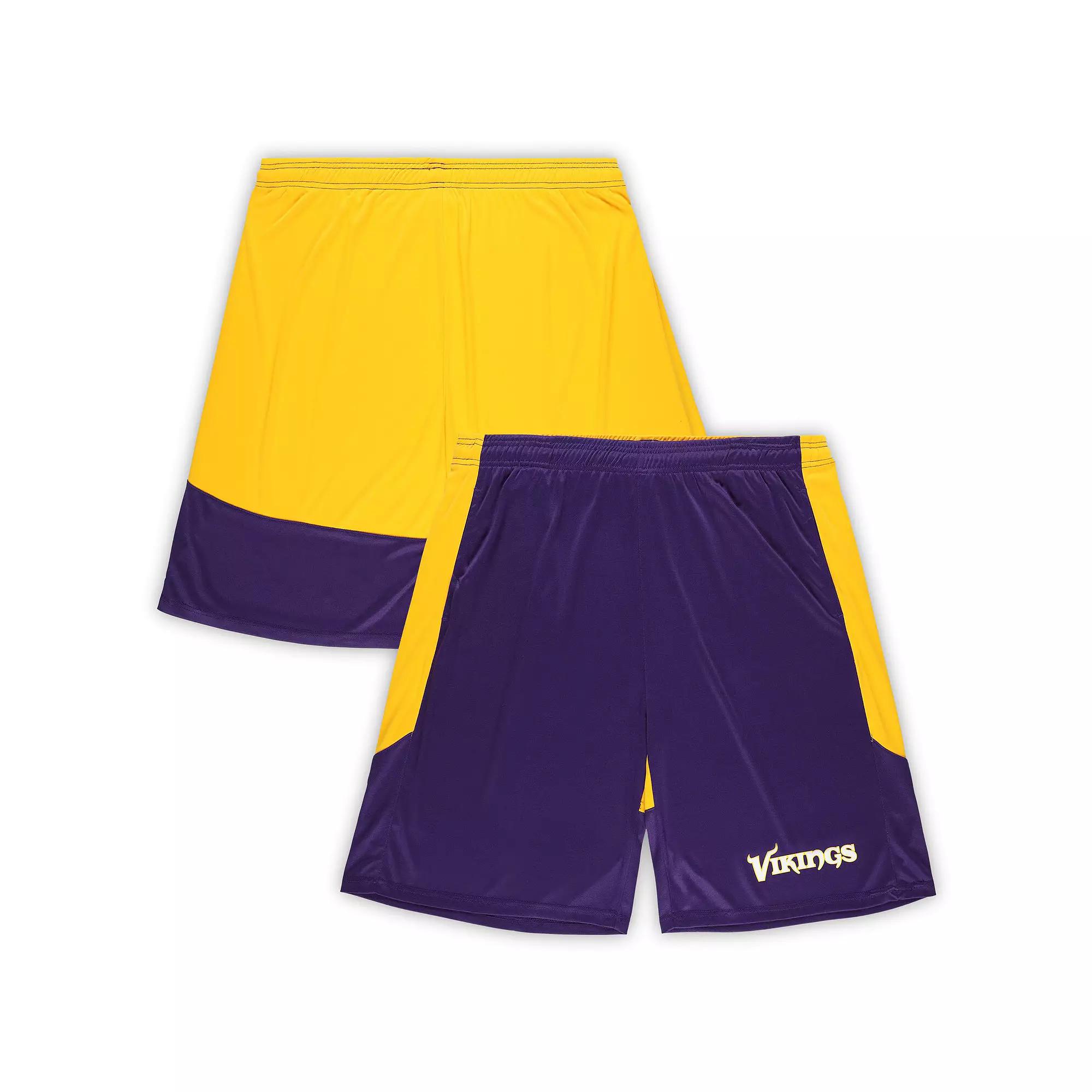 Men's Fanatics Purple/Gold Minnesota Vikings Big & Tall Synthetic Launch Shorts, Size: 5XB Product Image