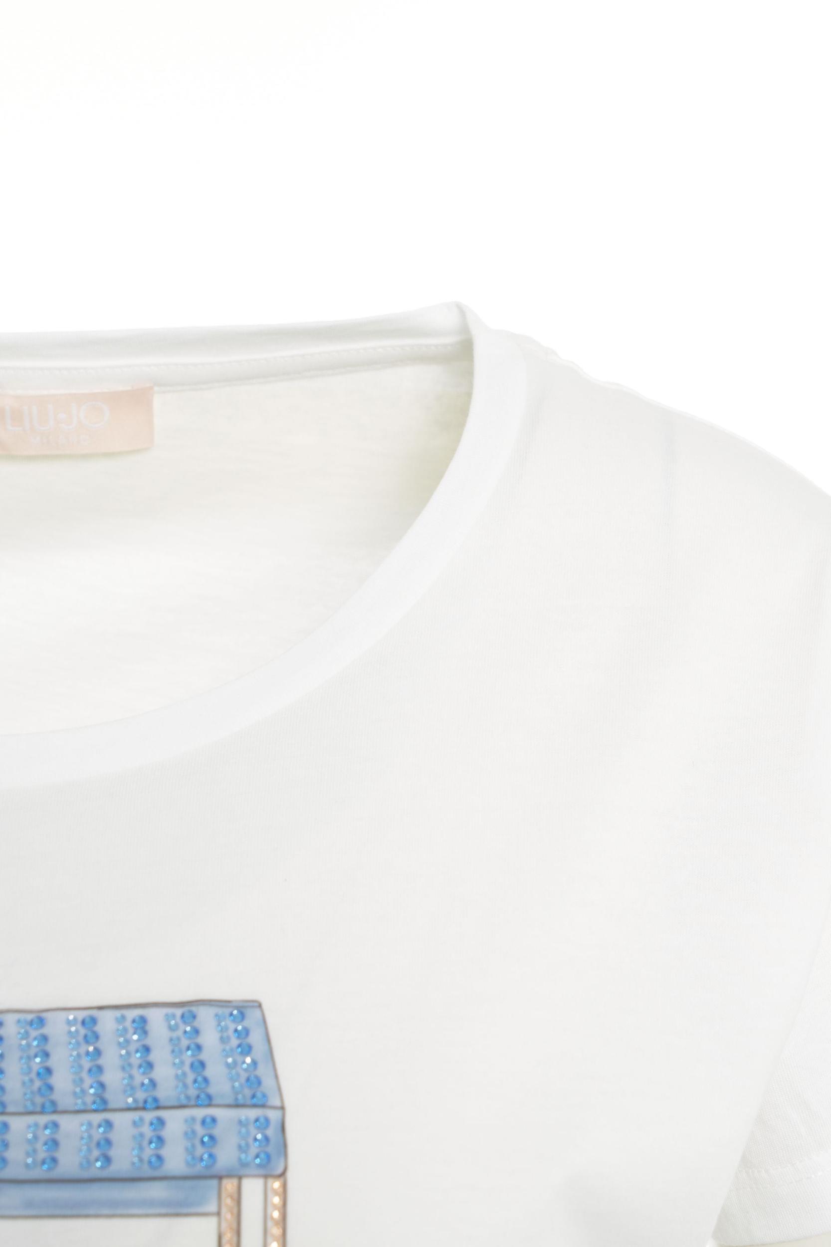 T-shirt with print and rhinestones Product Image