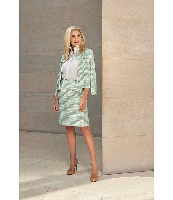 Ming Wang x Tanya Foster Stretch Cotton Mock Ruffle Neck Sleeveless Blouse Product Image