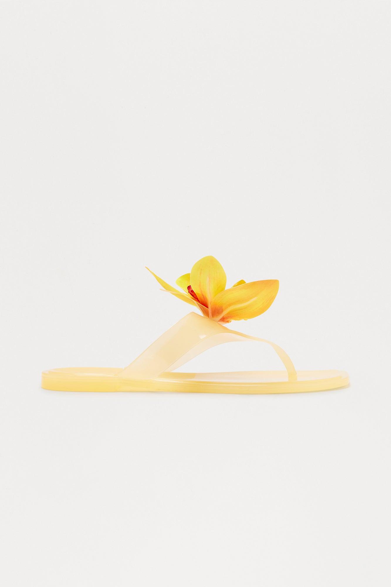 Koa Flower Sandals - Yellow Product Image