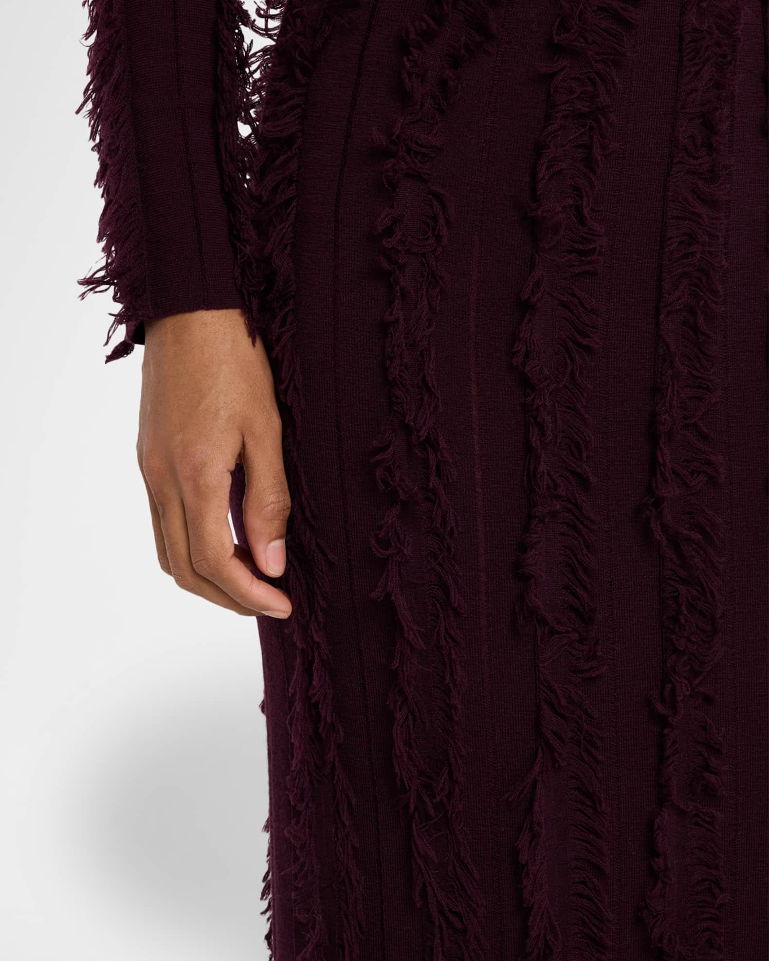 Evangeline Fringed Knit Maxi Pencil Skirt Product Image