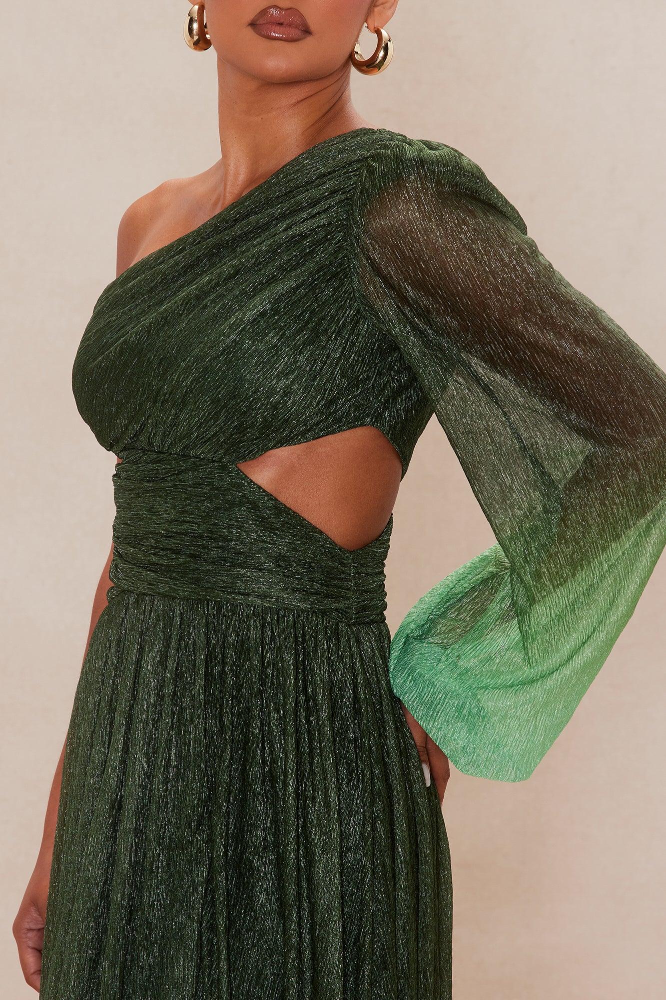 Glitter Dilemma Ombre Gown - Green Female Product Image