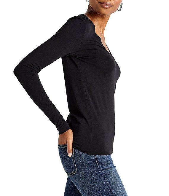 Splendid Bamboo Jersey V-Neck Long Sleeve Tee Product Image