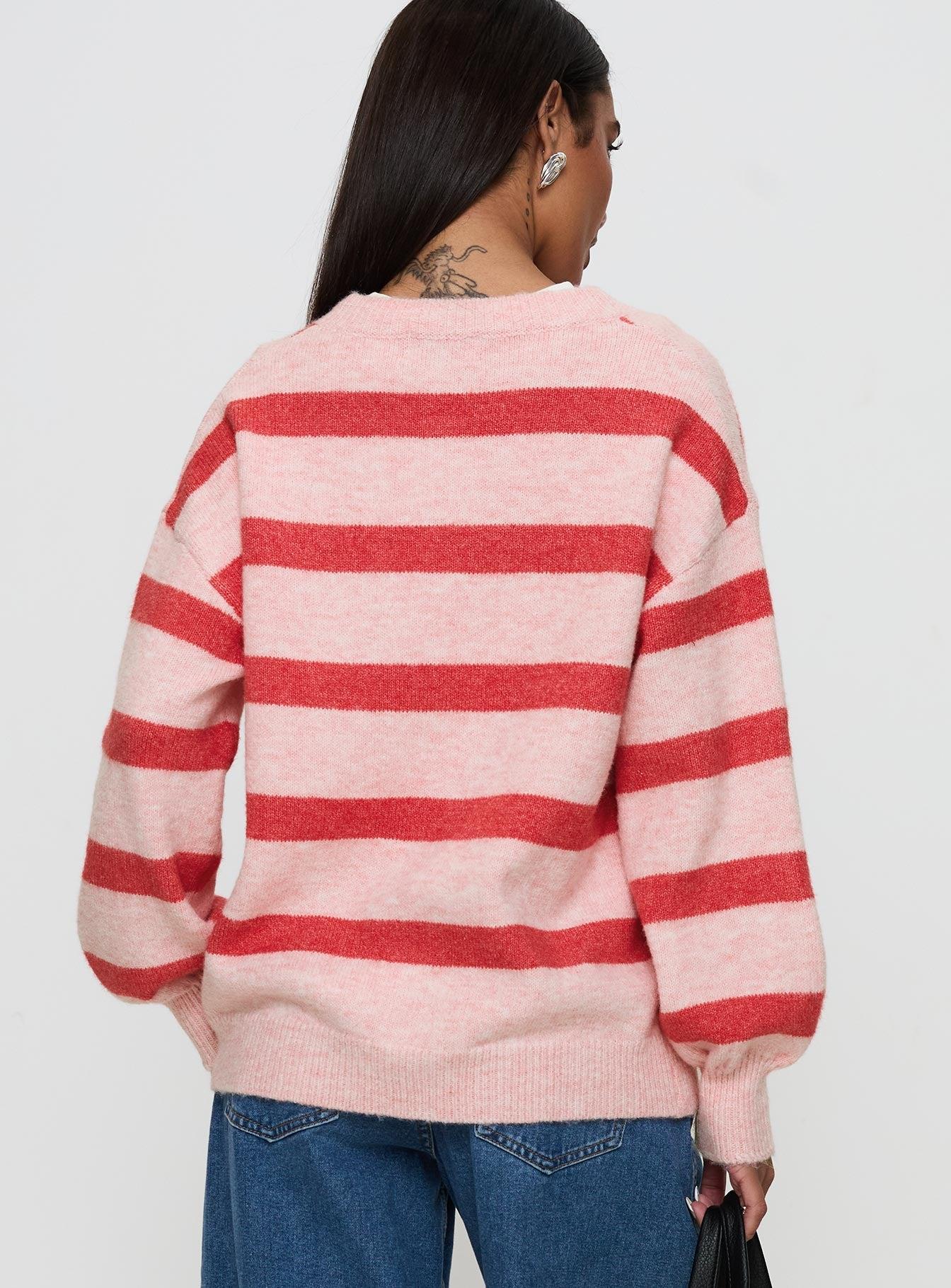 Ryanna Sweater Pink / Red Stripe Product Image