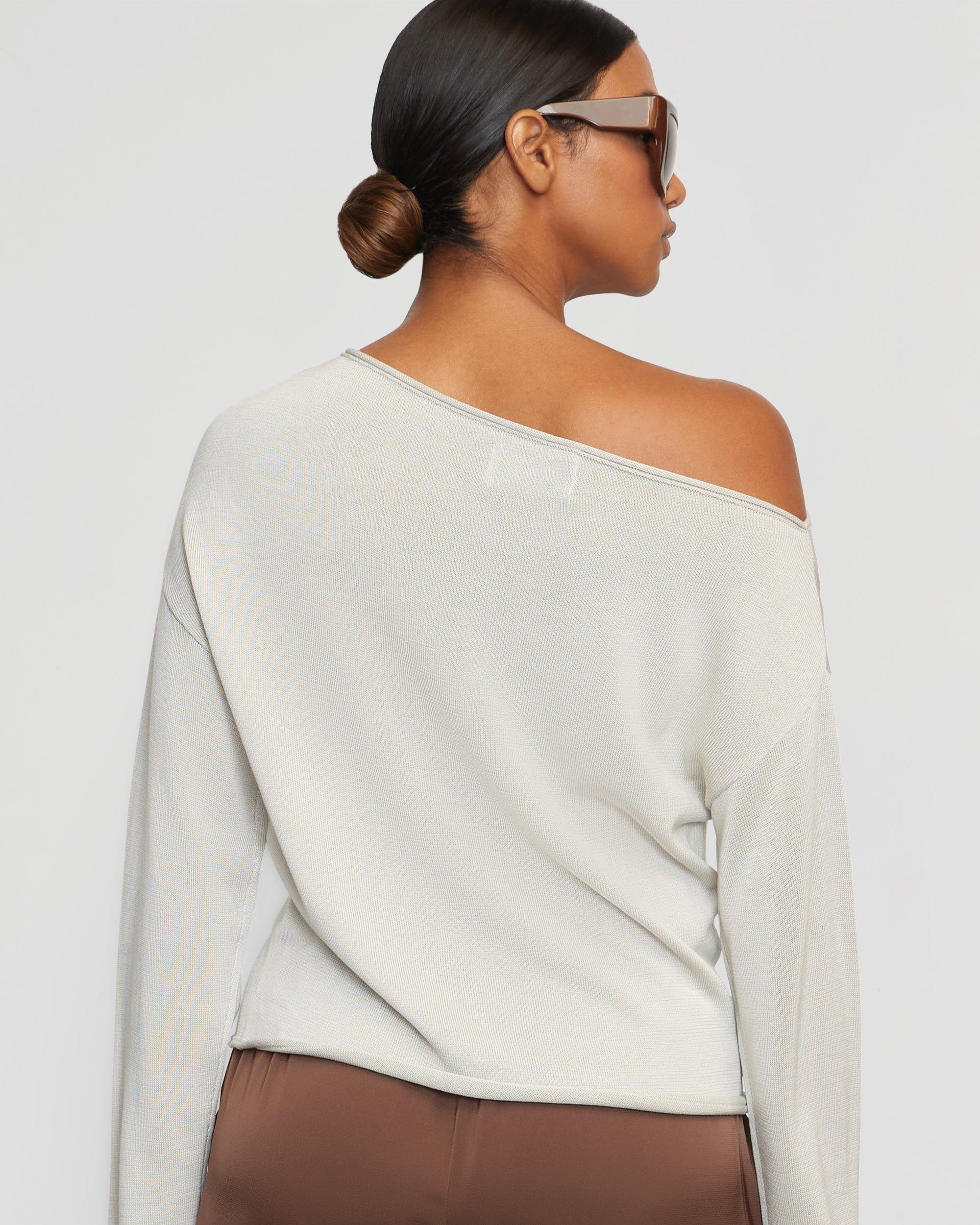 Hachi Tencel-Wool Off-Shoulder Sweater Product Image