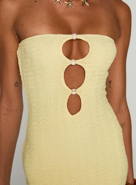 Saijana Strapless Maxi Dress Lemon Product Image